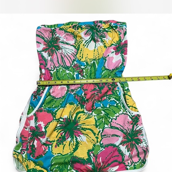 Lilly Pulitzer Tropical Floral Strapless Skort Romper Dress Size Large - Picture 4 of 8